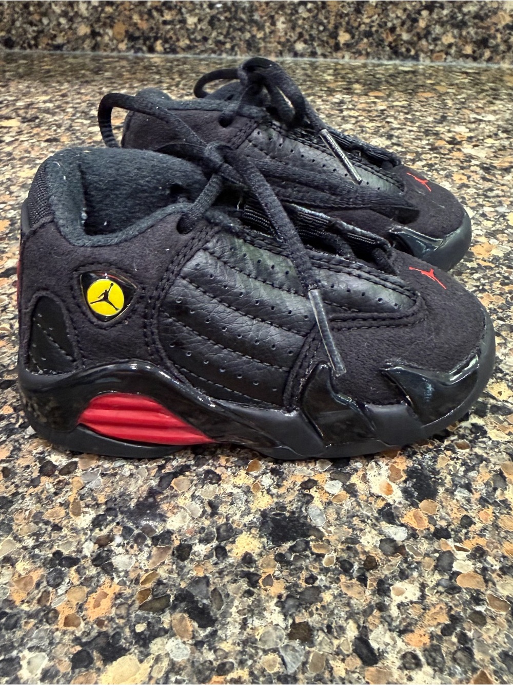 Nike Air Jordan  14 retro last shot size 4C Black and Red Low-Top Sneakers baby